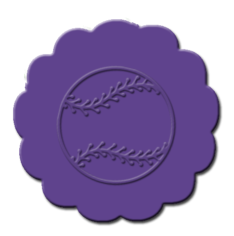 Baseball Cupcake Decoration Dark Purple